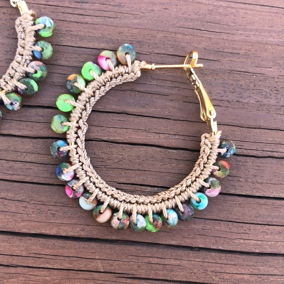 🌿Delilah Handmade Woven Gold Hoops! - Picture 2 of 6